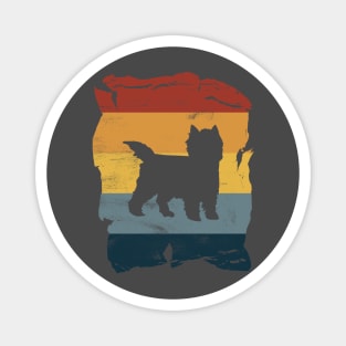 Cairn Terrier Distressed Vintage Retro Silhouette Magnet